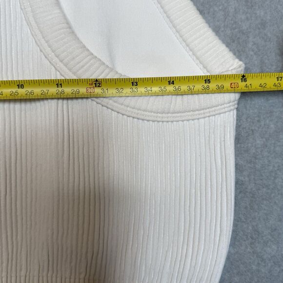 Aerie Women's White Ribbed Crop Top Tank Size XXL High Neck Lounge Bralette - Picture 12 of 15